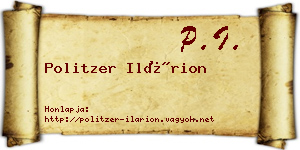 Politzer Ilárion névjegykártya
